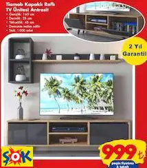 TİAMOB KAPAKLI RAFLI TV ÜNİTESİ ANTRASİT TİAMOB KAPAKLI RAFLI TV ÜNİTESİ ANTRASİT